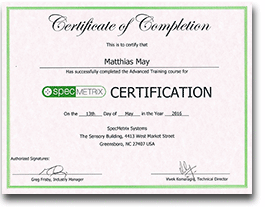 SpecMetrix-Certificate, Matthias May